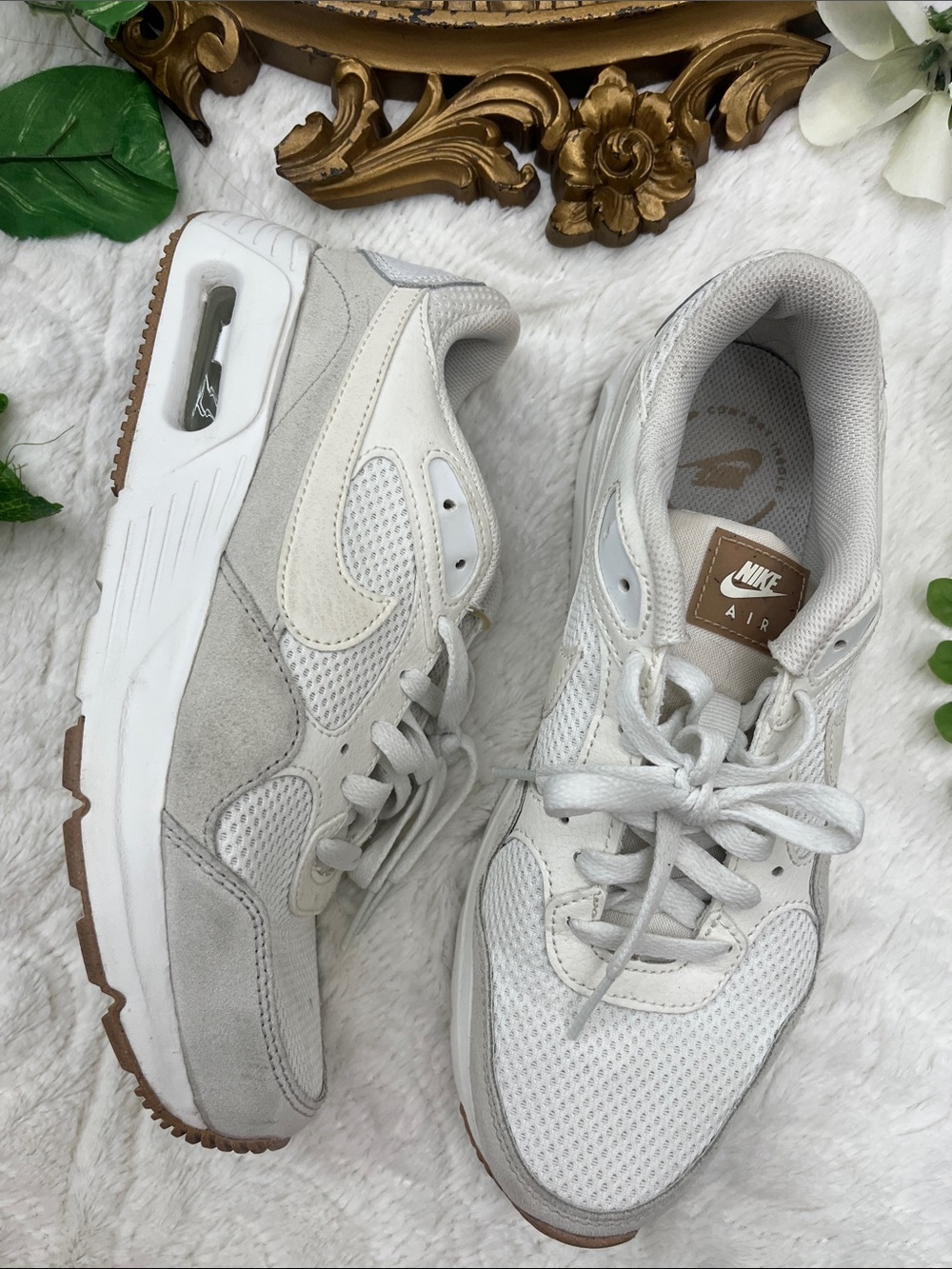 Nike Air Max White & Light Gray Athletic Sneakers
